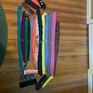 Sport headbands lot - over 20 adjustable tie and stretch headbands
